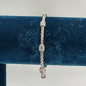 Brighton Twisted Silver Bracelet with Crystal Details
